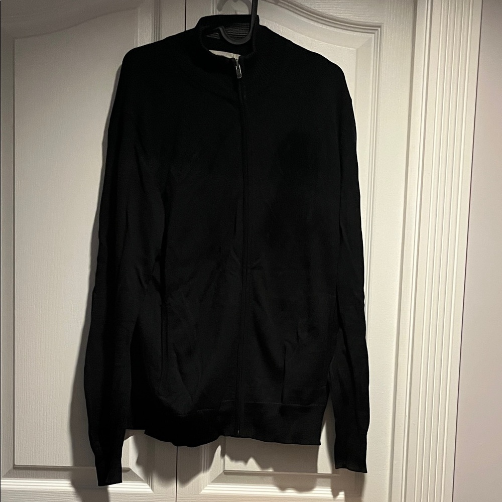 Calvin Klein Men's Black Zip-Up Sweater size M